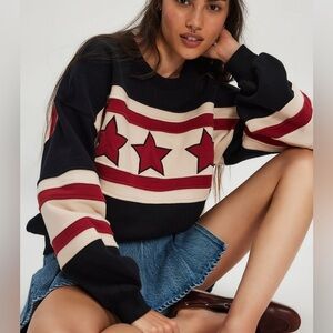 Free People Allstar Crewneck in True Black